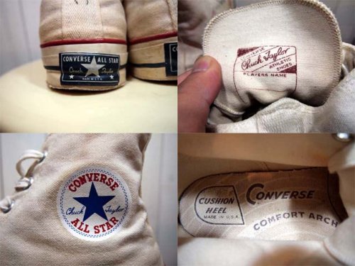 詳細画像1: 1960s三ツ星【CONVERSE】チャックテイラー生成りHi　Rマーク無し　Size10