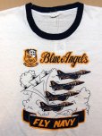 画像1: 1970s【US.NAVY  Blue Angels】リンガーTシャツ (1)