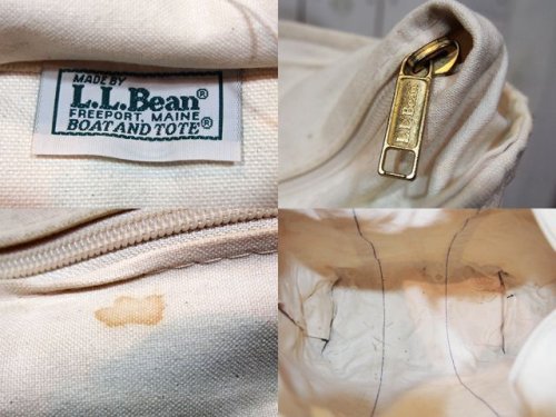 詳細画像3: 1990s【L.L.Bean】BOAT AND TOTE BAG〝ZIP TOP〟オフホワイト×グリーン