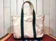 画像4: 1990s【L.L.Bean】BOAT AND TOTE BAG〝ZIP TOP〟オフホワイト×グリーン (4)