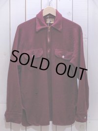 1940s〜【THE SPINNAKER SHIRT】ハーフジップウールシャツ　実寸ML