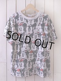 1990s ミッキー&ミニー総柄Tシャツ　 実寸L 