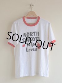 1980s NORTH DAKOTA IS FOR LOVERS リンガーTシャツ　 実寸L 