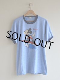 1980s Mickey Mouse Surfing 杢リンガーTシャツ　 DEAD STOCK!!　 表記XL 