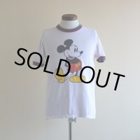 1980s  MICKEY MOUSE リンガーTシャツ　 表記M 