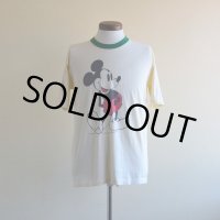 1980s MICKEY MOUSE リンガーTシャツ　 実寸ML 