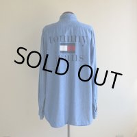 1990s TOMMY JEANS シャンブレーシャツ　 表記L 