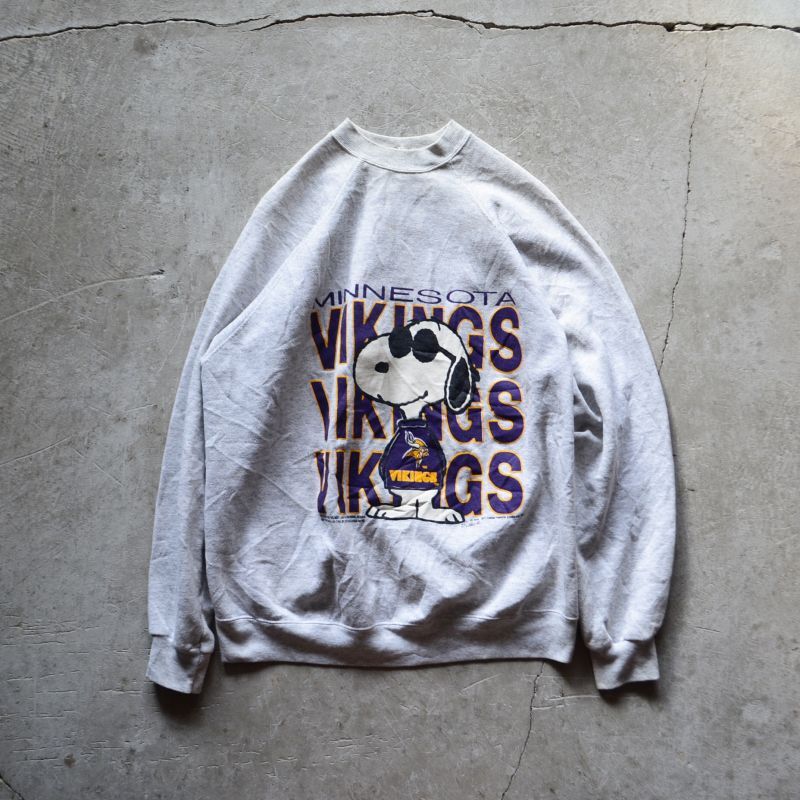 1980s JOE COOL MINNESOTA VIKINGS NFL プリントスウェット 実寸L-XL