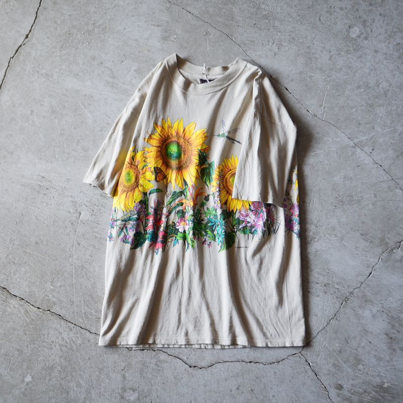 1990s ひまわり アートTシャツ 