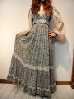 画像1: 【GUNNE SAX ガンネサックス】ベロア×レース切替花柄ワンピース (1)