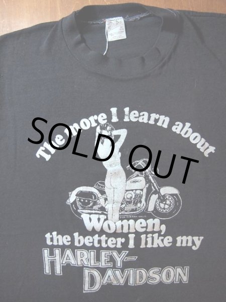 画像1: SALE!! 1980s〝HARLEY-DAVIDSON〟エロプリントTee(カットオフ) (1)