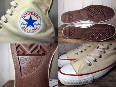 画像1: 銀箱デッドストック!!1980s【CONVERSE ALLSTAR】生成りHi　9 1/2