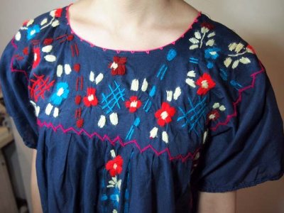 画像1: メキシカン刺繍ワンピース