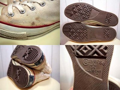 画像2: 1960s三ツ星【CONVERSE】チャックテイラー生成りHi　Rマーク無し　Size10