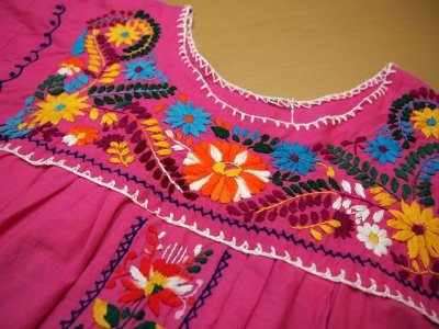 画像1: メキシカン刺繍ワンピース