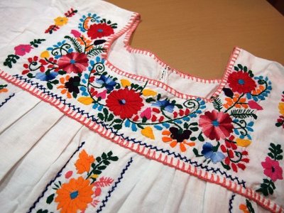 画像1: メキシカン刺繍ワンピース