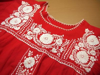 画像1: メキシカン刺繍ワンピース