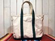 画像4: 1990s【L.L.Bean】BOAT AND TOTE BAG〝ZIP TOP〟オフホワイト×グリーン (4)