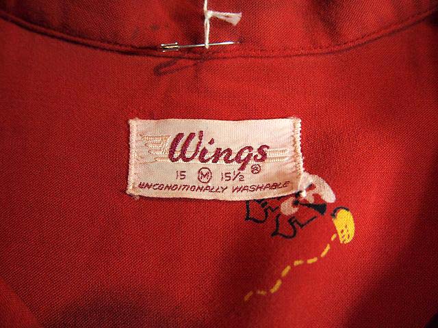 1950s【Wings】総柄レーヨンシャツ - 古着屋HamburgCafe
