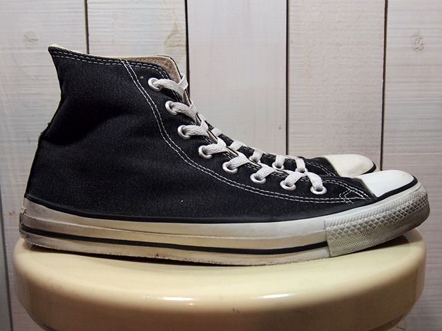 1990sUSA製【CONVERSE ALLSTAR】ブラックHi 9 1/2 - 古着屋HamburgCafe