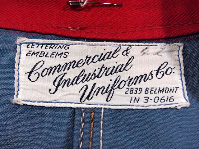 1950sツートンヘリンボーンチェーンステッチ刺繍ショップコート - 古着
