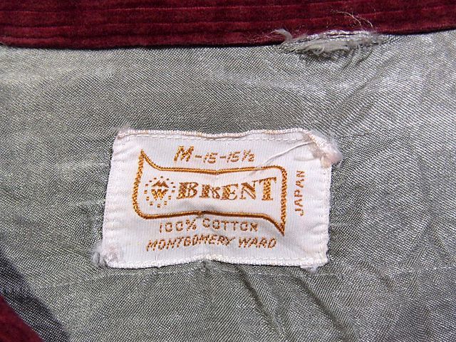 1960s【BRENT】コーデュロイレースアップシャツ - 古着屋HamburgCafe