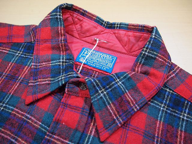 1970s【PENDLETON】エルボーパッチ付きウールシャツ - 古着屋HamburgCafe