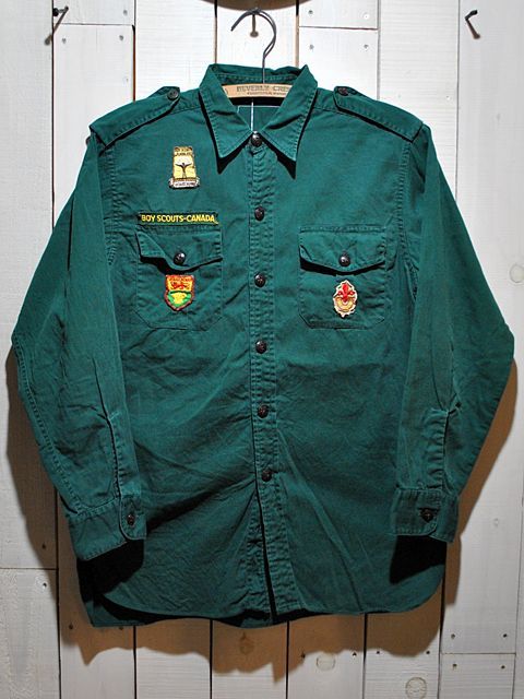 1960s【BOY SCOUTS CANADA】マチ付きシャツ - 古着屋HamburgCafe