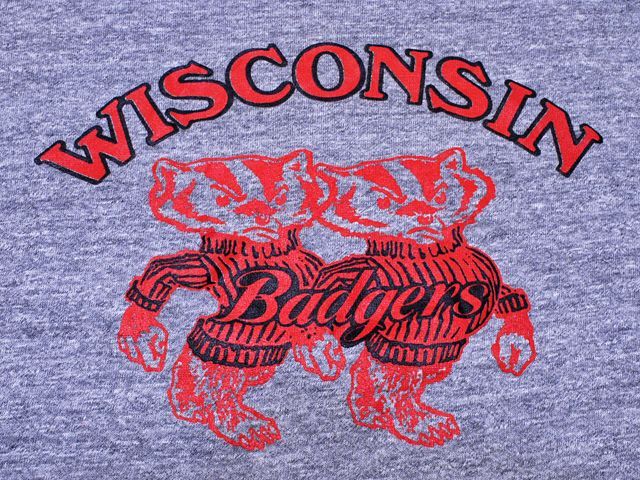 1980s WISCONSIN Bucky BadgersカレッジTシャツ 表記M - 古着屋HamburgCafe