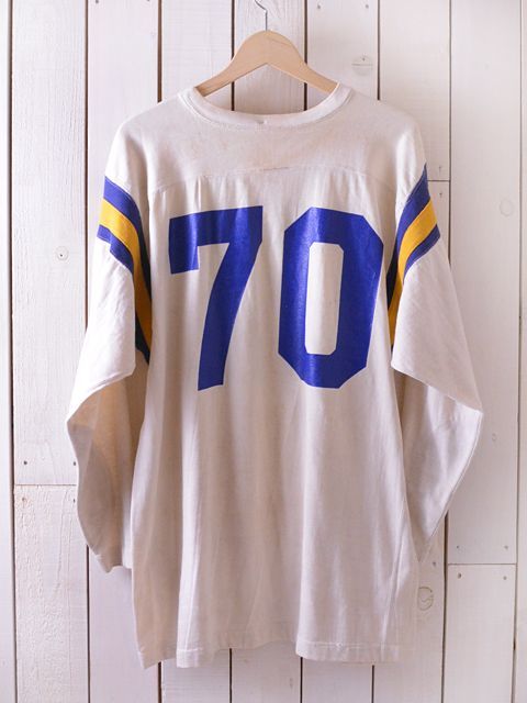 1960s-70s【Champion】ナンバリングフットボールTシャツ 表記46 - 古着