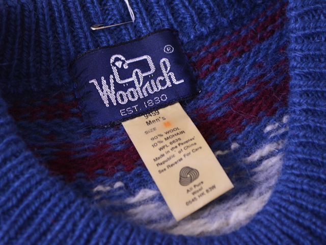 1980s Woolrich ノルディック柄モヘア×ウールニットセーター 表記M ...