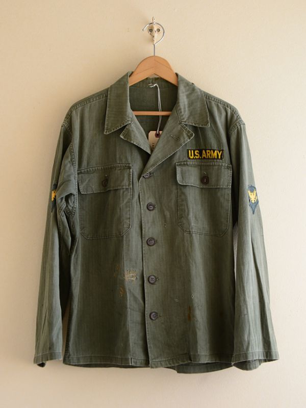 1950s US.ARMY M-47 HBTシャツジャケット 表記S - 古着屋HamburgCafe