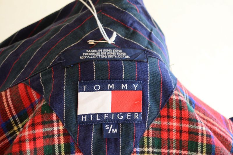 1990s TOMMY HILFIGER フランネルガウン クレイジーパターン 表記S/M