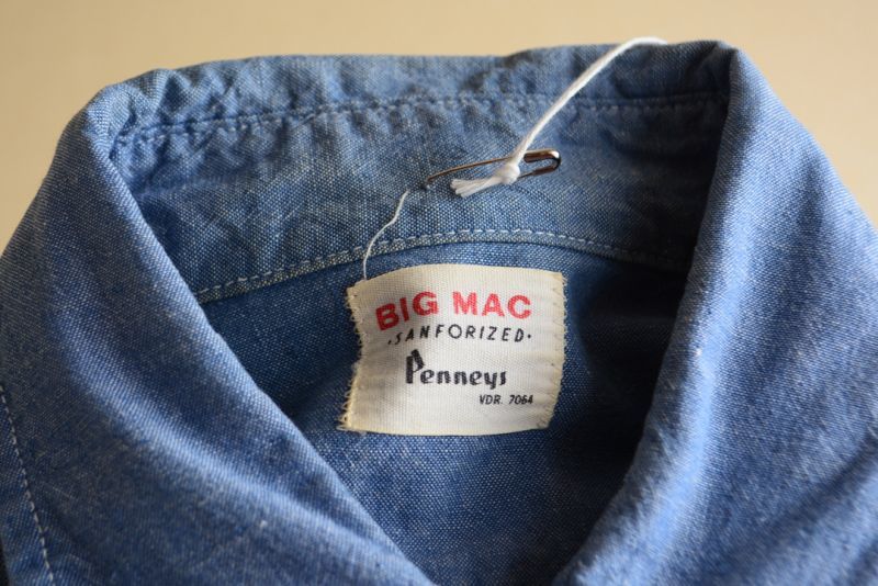 60'S  BIG MAC シャンブレー　半袖シャツ　USA製　ビンテージ　Ｌ