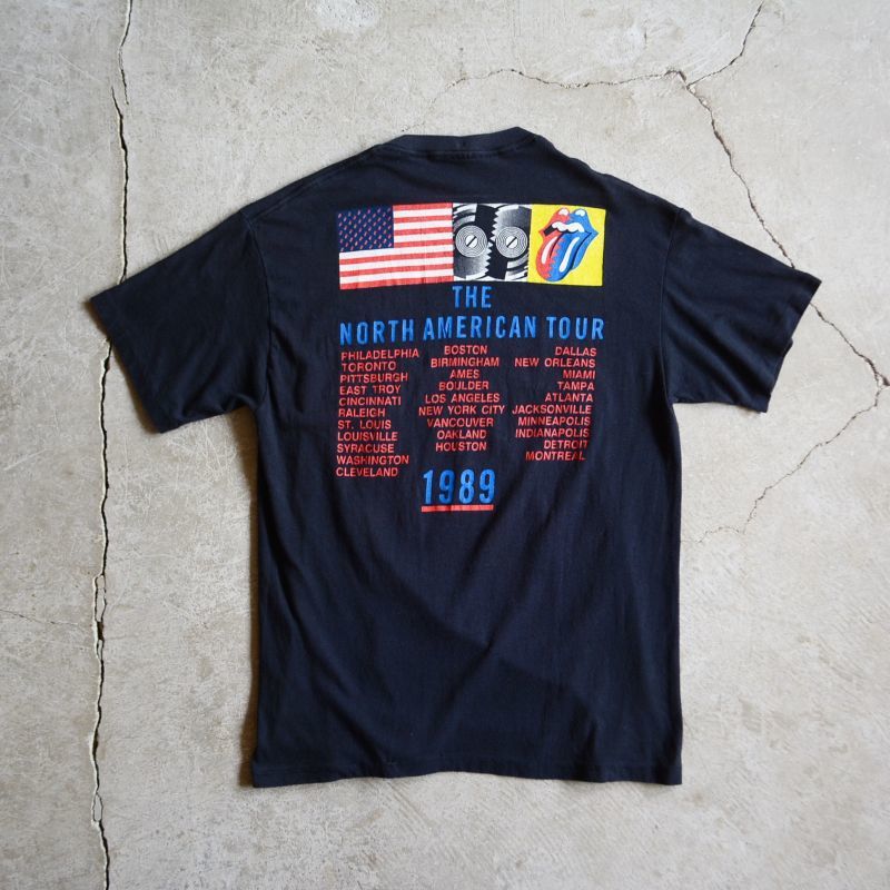 1980s THE ROLLING STONES THE NORTH AMERICAN TOUR 1989 Tシャツ 実寸 