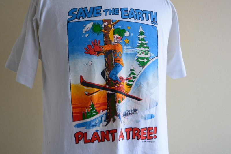 1990s SAVE THE EARTH プリントTシャツ 表記M - 古着屋HamburgCafe