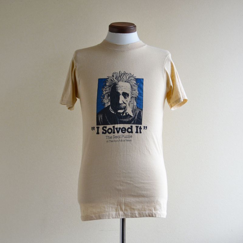 1980s Albert Einstein プリントTシャツ 表記M - 古着屋HamburgCafe