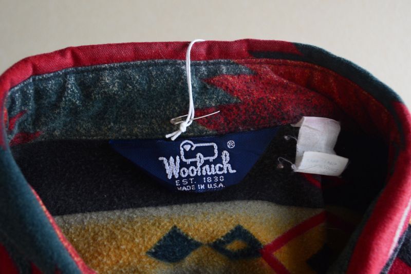 1980s Woolrich ネイティブ柄シャモアクロスシャツ MADE IN USA 実寸XL