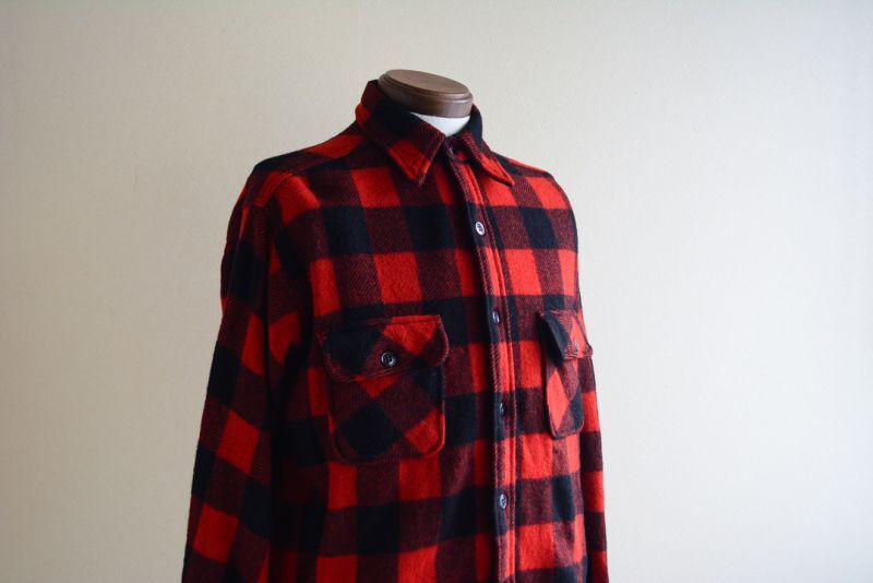 1950s〜 MONTEREY SPORTWEAR マチ付きウールシャツ 表記16 - 古着屋