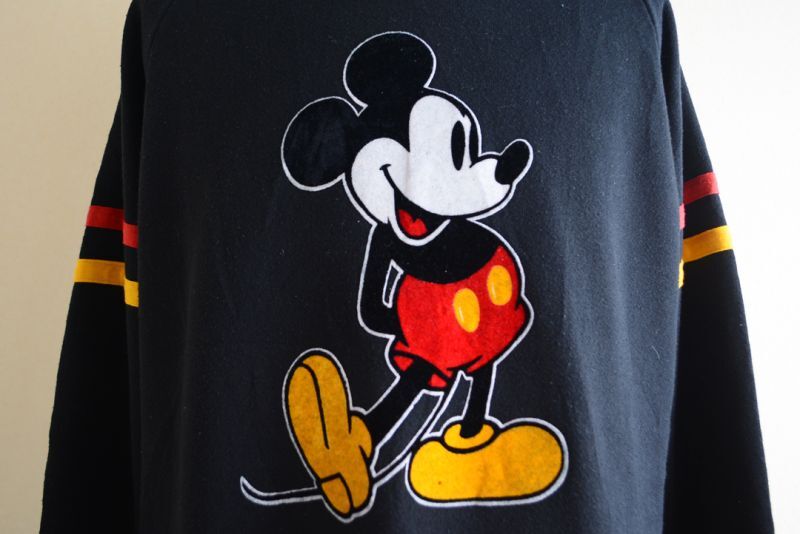 1980s Mickey Mouse フロッキースウェット　表記XL
