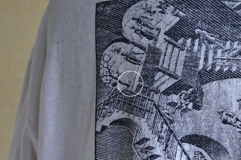マウリッツエッシャー 90s マルチ だまし絵 USA製 プリント 半袖 Tシャツ 青系 M C Escher メンズ   【230619】 メール便可