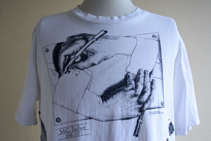 1990s M.C. ESCHER マルチプリントTシャツ 