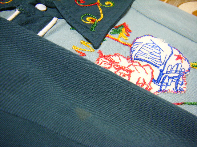 1980’s チェーンステッチ総刺繍 半袖 ウエスタンシャツ